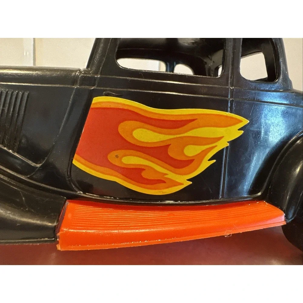 Vintage Durant Plastics Black 1934 Ford Victoria Toy Car With Orange Flames‎